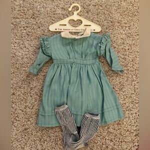 Teal Dress with Striped Socks